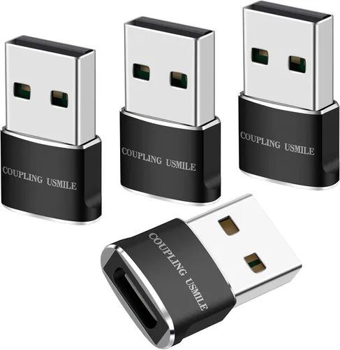 Adaptador USB a USB C, 4 paquetes para iPhone de carga rápida, transferencia y conversión OTG tipo C. USBC a A compatible con iPhone 17/16/15 Plus