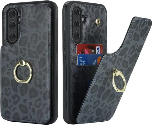 Miniatura 57 de Lipvina Funda para Samsung Galaxy A03s con tarjetero, Galaxy A03s Funda tipo cartera para mujer, tarjetero de crédito, soporte de anillo, fundas