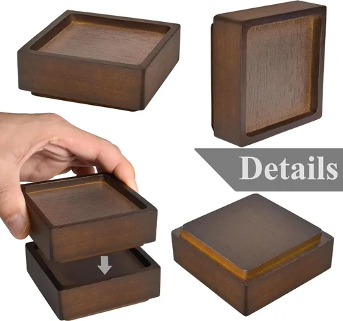 Miniatura 3 de Elevadores de madera para cama, bloques de madera resistentes, apilables de 1 pulgada a 2 pulgadas, 3 pulgadas 4 pulgadas de alto, elevadores