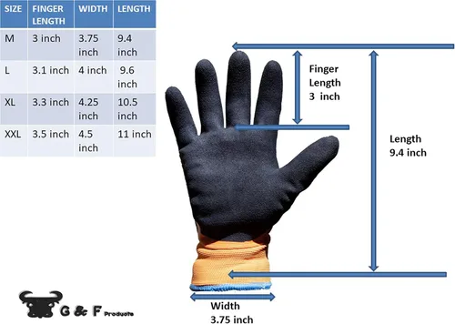 Miniatura 5 de Waterproof cold weather Double Coated Windproof HPT Plam and Fingers Acrylic Terry inner