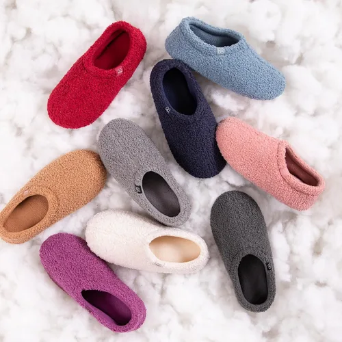 Miniatura 6 de HomeTop Mocasines de espuma viscoelástica de piel rizada y mullida con forro polar