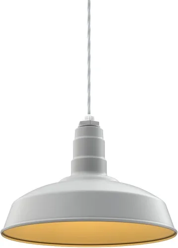 Miniatura 43 de Steel Lighting Co. Carson Barn Light Colgante montado en el techo Cúpula de 16 pulgadas Cable negro Luz de acero de estilo industrial