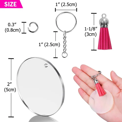 Miniatura 5 de shynek Llaveros acrílicos en blanco, llaveros transparentes para vinilo