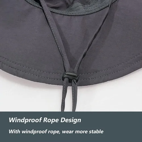 Miniatura 5 de Sombrero para el sol al aire libre plegable UPF50+ Sombrero de pescador de ala ancha para hombres y mujeres Sombrero Boonie impermeable para pesca