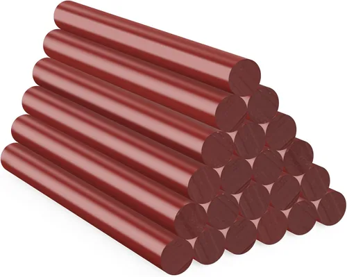 ENPOINT Barras de pegamento caliente rojo vino, 24 barras de pegamento termofusible tamaño de color, barras adhesivas de cera de sellado para