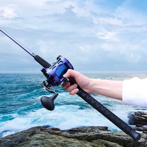 Miniatura 8 de Sougayilang Combo de carrete de caña de pescar de arrastre – Caña de pesca resistente en la costa/bagre con carrete de tamaño 4000, combo de agua
