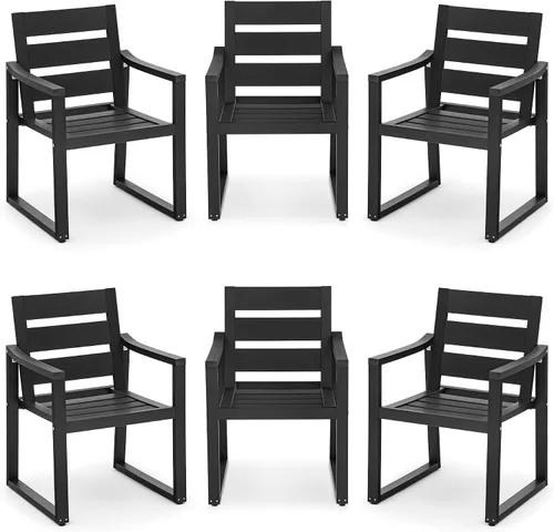 Miniatura 29 de Cozyman HDPS Sillas de comedor al aire libre, 350 libras, sillas de comedor de patio con reposabrazos, sillas de cocina al aire libre para todo