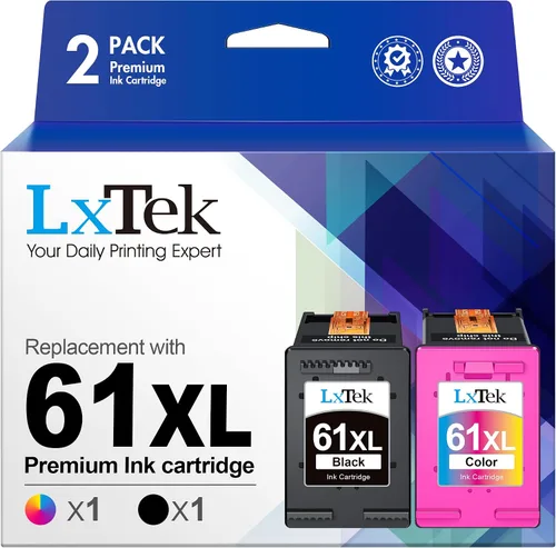 LxTek Cartucho de tinta remanufacturado de repuesto para HP 61XL 61 XL a compatible con Envy 4500 5530 5535 Deskjet 2540 1010 Officejet 4632 4634,