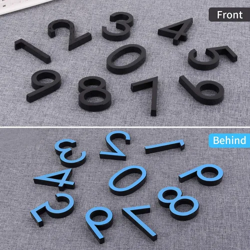 Miniatura 7 de Números de buzón autoadhesivos, calcomanías de número de dirección de puerta para oficina, efecto 3D elevado, cromado