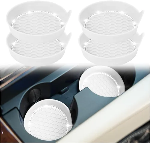 Miniatura 22 de zipelo Portavasos para automóvil con brillantes, paquete de 4 unidades, universal, para vehículo, antideslizante, portavasos con inserción, silicona