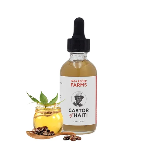 Papa Rozier Farms Aceite de ricino orgánico puro para el crecimiento del cabello, hidratante de piel, tratamiento de pestañas, cejas y uñas, 2 onzas
