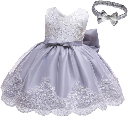 Miniatura 3 de Vestidos de encaje con tutú bordado para niñas pequeñas de 0 a 6 años