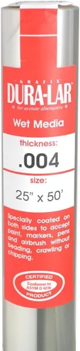 Miniatura 28 de Grafix Dura-Lar Película de 0.002", Ultra Transparente, Brillante 40" x 50', Material, Alternativa de Mylar/Acetato para, Plantillas y Plantillas