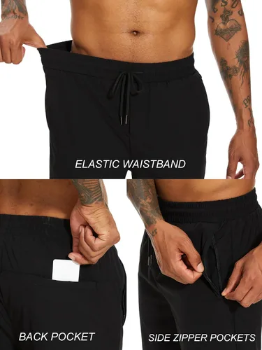 Miniatura 4 de Pantalones deportivos para hombre, cómodos y suaves, con bolsillos con cremallera, estilo holgado
