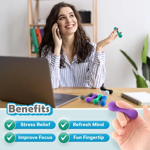 Miniatura 2 de Juguetes sensoriales para adultos con piedra: paquete de 6 juguetes sensoriales texturizados para niños con autismo, TDAH, calmantes, pequeño
