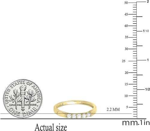 Miniatura 166 de Dazzlingrock Collection Anillo de boda redondo de 5 piedras preciosas o diamantes para mujer en oro macizo de 10 K/14 K/18 K