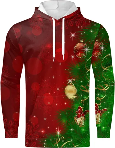 Miniatura 2 de Sudadera con estampado navideño de invierno para hombre, suéter feo de Navidad, suéteres feos de Navidad para hombres