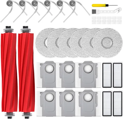 Miniatura 14 de 27 piezas Qrevo Curv 2 accesorios de repuesto compatibles con aspiradora robot Qrevo Curv 2 Flow, 1 juego de cepillo principal, 1 fregona
