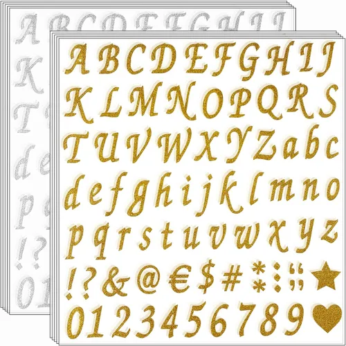 Miniatura 11 de 800 calcomanías de letras del alfabeto con purpurina, autoadhesivas, calcomanías para letreros, decoración de gorras de graduación, manualidades