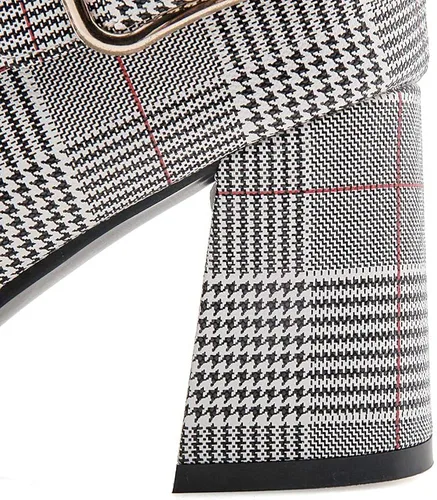 Miniatura 6 de Heelchic - Botines de tacón grueso con cremallera para mujer