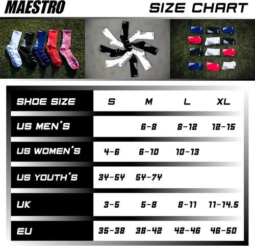 Miniatura 12 de Maestro - Calcetines de agarre de fútbol para hombres y mujeres con almohadillas antideslizantes, ideales para fútbol, baloncesto y deportes