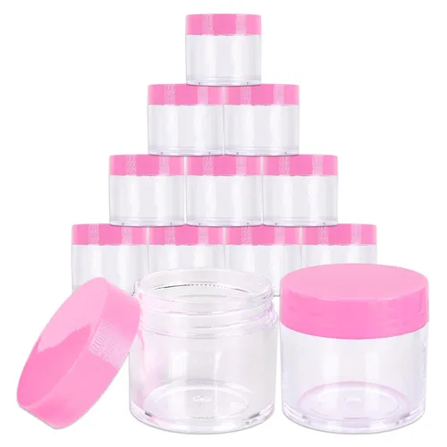 Miniatura 30 de Beauticom 1.06 oz/1.0 fl oz (1 fl. oz.) Tarros de plástico transparente de doble pared a prueba de fugas con tapas superiores planas para cremas, Oro