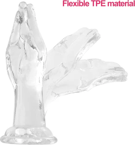 Miniatura 4 de Consoladores de mano realistas, consoladores grandes transparentes de 9.9 pulgadas con fuerte ventosa, juguetes sexuales flexibles para adultos