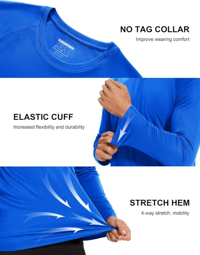 Miniatura 110 de MAGCOMSEN Camisas de manga larga para hombre, protección solar UPF 50+, camisetas atléticas para senderismo, correr, entrenamiento, protección