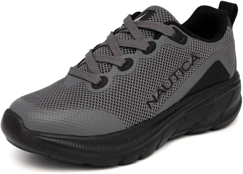 Nautica Zapatos deportivos con cordones para niños, cómodos zapatos para correr para niños y niñas, niños pequeños y grandes