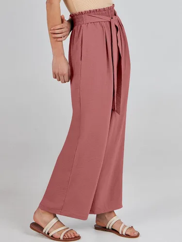 Miniatura 4 de ANRABESS Pantalones palazzo de pierna ancha para mujer, cintura alta, nudo de lazo, ligeros, elegantes, bohemios, pantalones de descanso