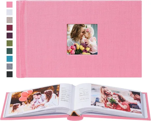 Miniatura 13 de Mublalbum Álbum de fotos de 4 x 6 pulgadas, 300 fotos, cubierta de lino con áreas de notas, libro de fotos para boda, familia, bebé y vacaciones