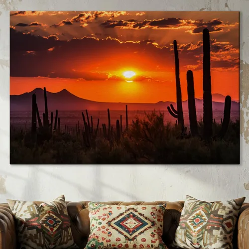 Miniatura 16 de Impresiones en lienzo de Arizona de pequeño a extra grande, paisajes del desierto de Sonora, comedor, dormitorio, baño, sala de estar, arte de pared