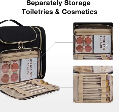 Miniatura 3 de BAGSMART - Estuche de viaje para artículos de aseo personal para mujeres, neceser impermeable para cosméticos y maquillaje, organizador de viaje
