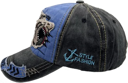 Miniatura 2 de Retro Shark Embroidered Baseball Cap Cotton Washable Snapback Hat Men Women Stretch Truck Caps Dad Hats