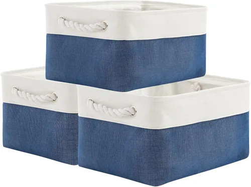 Miniatura 64 de TheWarmHome Contenedores de almacenamiento para estantes, tamaño mediano, 3 unidades, 13.8 pulgadas de largo x 9.8 pulgadas de ancho x 6.7 pulgadas