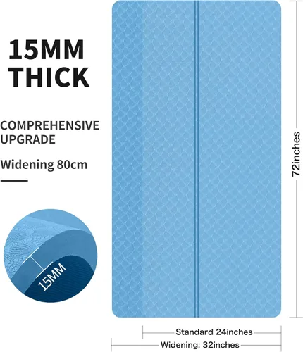 Miniatura 3 de nuveti Tapete Grande para Ejercicios - Tapete de Yoga de 15mm/20mm/30mm de Grosor Tapete de Ejercicios para Fitness, Yoga, Pilates, Estiramientos