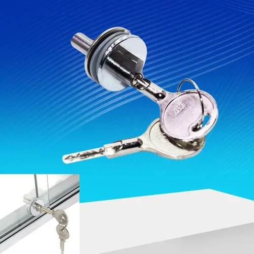 Miniatura 7 de Cerraduras de puerta de vidrio Cerradura redonda deslizante para espesor de vidrio 0.12 "-0.23" para gabinetes de colección de productos básicos