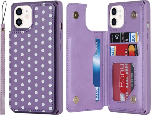 Miniatura 13 de Cavor para iPhone 11 Funda con tarjetero, para iPhone 11 Funda tipo cartera para mujeres y hombres, Funda para teléfono tipo cartera con soporte
