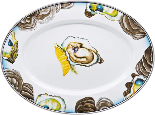 Miniatura 13 de Golden Rabbit Enamelware Oval Platter, 12 x 16in, Aegean Sevilla
