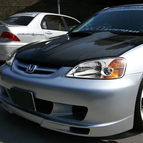 Miniatura 7 de DNA MOTORING Juego de faros compatible con Honda Civic Sedan/Coupe 01-03, Cromo/Ámbar, HL-OH-HC01-CH-AM