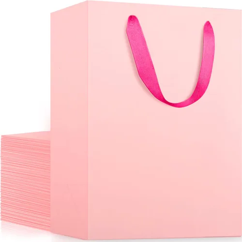 Miniatura 19 de EUSOAR Bolsas de compras y mercancías, tamaño mediano, 25 piezas de 7.8 x 3.9 x 11 pulgadas, bolsas de regalo reciclables de papel kraft marrón
