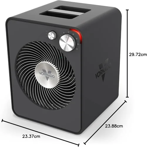 Miniatura 7 de Vornado VMH300 - Calentador de metal para toda la habitación con 2 ajustes de calor y termostato ajustable, gris tormenta