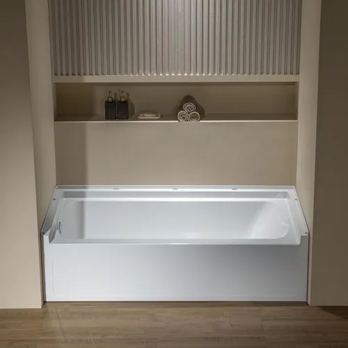 Miniatura 30 de WOODBRIDGE Bañera rectangular de acrílico de 60 pulgadas en blanco con drenaje derecho, desagüe desplegable negro mate incluido BA6030R Mate negro