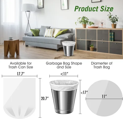 Miniatura 2 de Bolsas de basura pequeñas Charmount - 180 (unidades) bolsas de basura de 4 galones para baño, cocina, oficina y dormitorio, bolsa de basura blanca