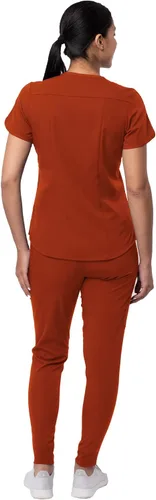 Miniatura 2 de Adar Pro - Conjunto moderno de ropa quirúrgica atlética para mujer Camiseta quirúrgica moderna con cuello en V y pantalones quirúrgicos de yoga