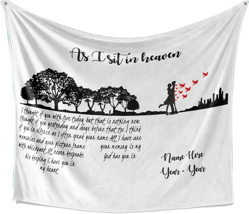Miniatura 20 de Manta personalizada con foto de condolencias en memoria de un ser querido, regalo de recuerdo para la abuela perdida, manta conmemorativa Manta