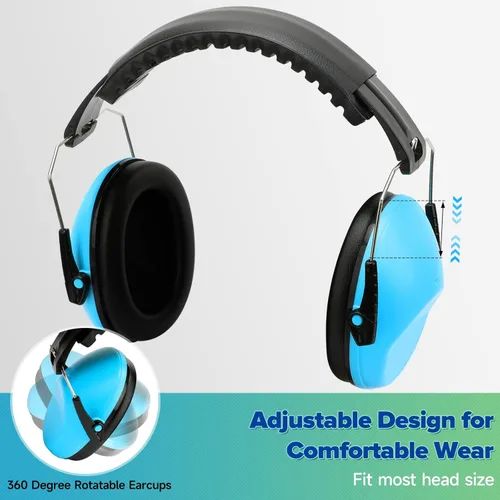 Miniatura 6 de Floriogra Paquete de 2 Auriculares con Cancelación de Ruido para Niños, Orejeras de Protección Auditiva para Niños con Autismo, Niños Pequeños