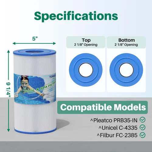 Miniatura 2 de TOREAD Relación para filtro de spa PRB35-IN, Unicel C-4335, Guardian 409-219, Filbur FC-2385, 03FIL1300, 17-2482, 25393, 303557, 817-3501, R173431