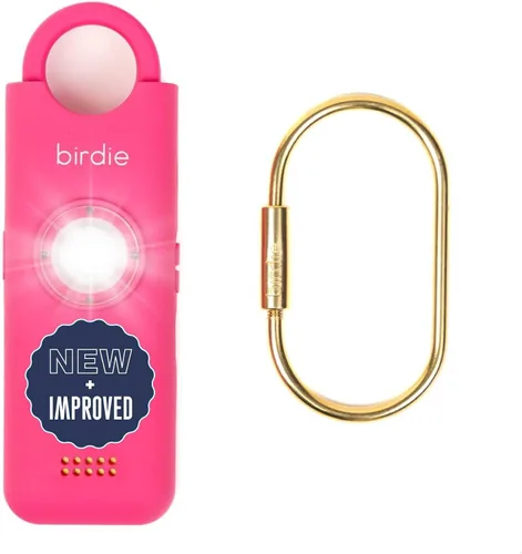 She's Birdie Nueva versión 3.0 – La alarma de seguridad personal original para mujeres por mujeres, sirena fuerte, luz de flash y batería recargable