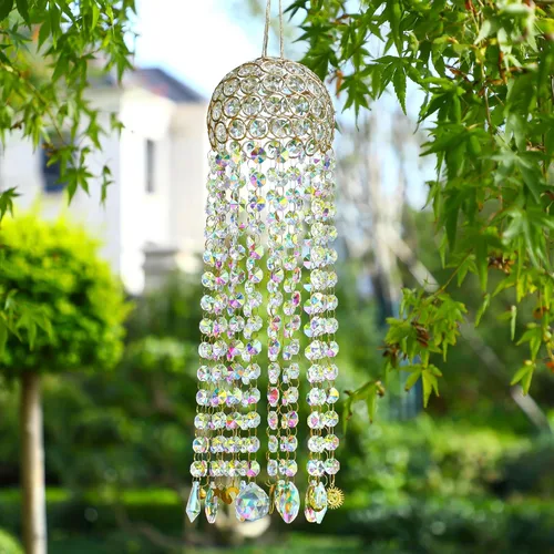Miniatura 4 de Campanillas de Viento de Candelabro de 16.7", Atrapasol de Cristal Colgante para Ventana, Atrapasoles de Color AB, Prisma de Cristal Creador de Arco